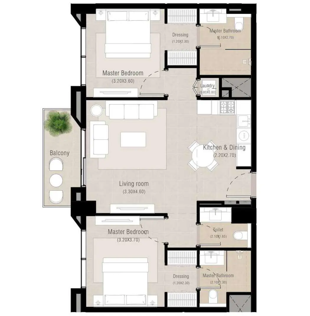 2 Bedrooms